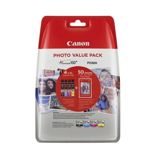 Canon Blkpatron CLI-551XL Multipack+Fotopapir